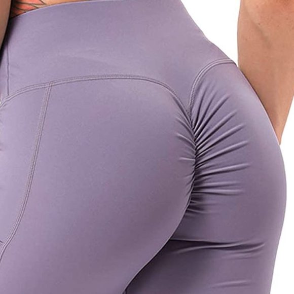 NWOT purple booty scrunch pocket leggings S - Picture 3 of 3